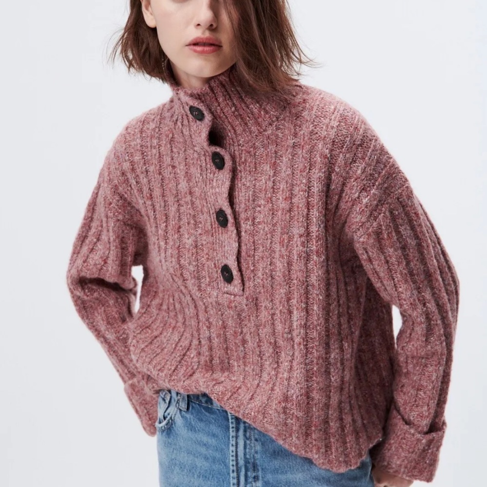 ZARA RIBBED KNIT SWEATER SIZE S 6873/119/609